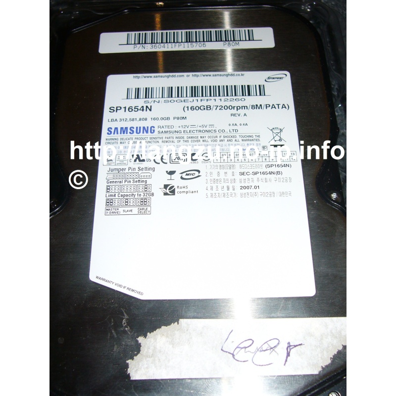 Samsung HDD 160GB 7200 U/min SP1654N