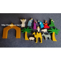 Kidoh Spielkrippe aus Holz 14 tlg.